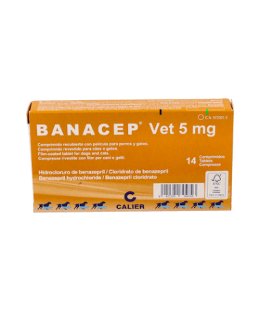 BANACEP VET 5 MG 14 COMP CALIER – foto del producto cada banacep vet