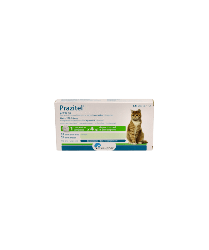 PRAZITEL GATOS 24 COMP ECUPHAR – foto del producto cada prazitel gatos