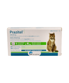 PRAZITEL GATOS 24 COMP ECUPHAR – foto del producto cada prazitel gatos