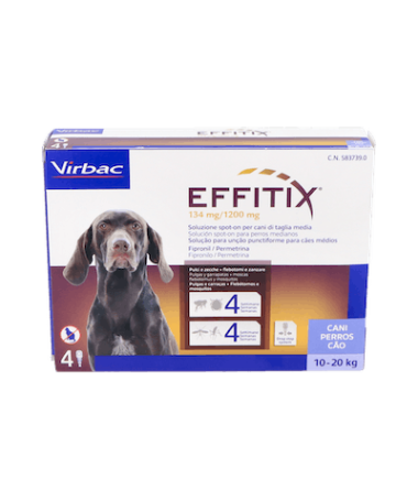 EFFITIX PERROS 10-20kg 4 PIP VIRBAC – foto del producto cada effitix perros