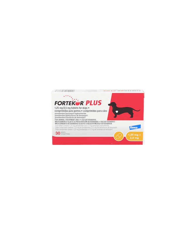 FORTEKOR PLUS 1.25/2.5 MG 30 COMP ELANCO – foto del producto cada fortekor plus FORTEKOR PLUS 1.25/2.5 MG 30 COMP ELANCO – foto del producto cada fortekor plus