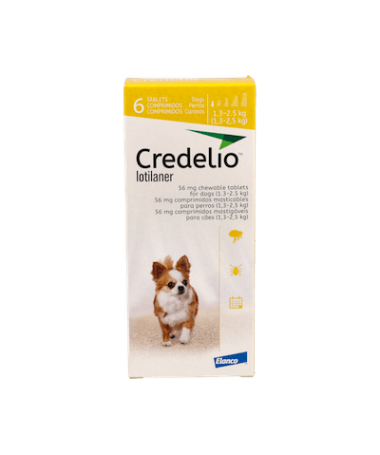 CREDELIO PERRO 56MG 1.3-2.5KG 6CP ELANCO – foto del producto cada credelio perro