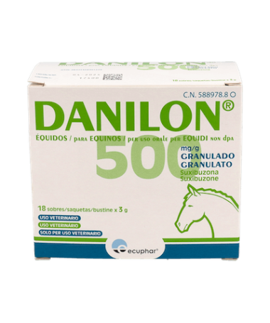 DANILON EQUIDOS 500MG 18SOBRES ECUPHAR – foto del producto cada danilon equidos
