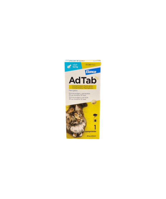 ADTAB GATO 48MG 1 CP MAST ELANCO – foto del producto cada adtab gato ADTAB GATO 48MG 1 CP MAST ELANCO – foto del producto cada adtab gato