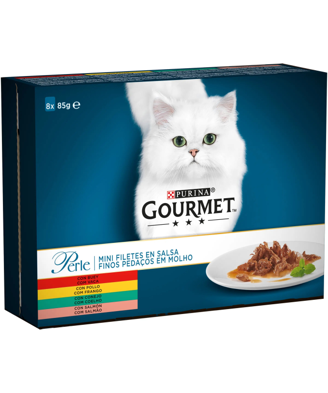 GOURMET PERLE LAMINAS POLLO CAJA 8X85GR – foto del producto subproductos carnes animales GOURMET PERLE LAMINAS POLLO CAJA 8X85GR – foto del producto subproductos carnes animales