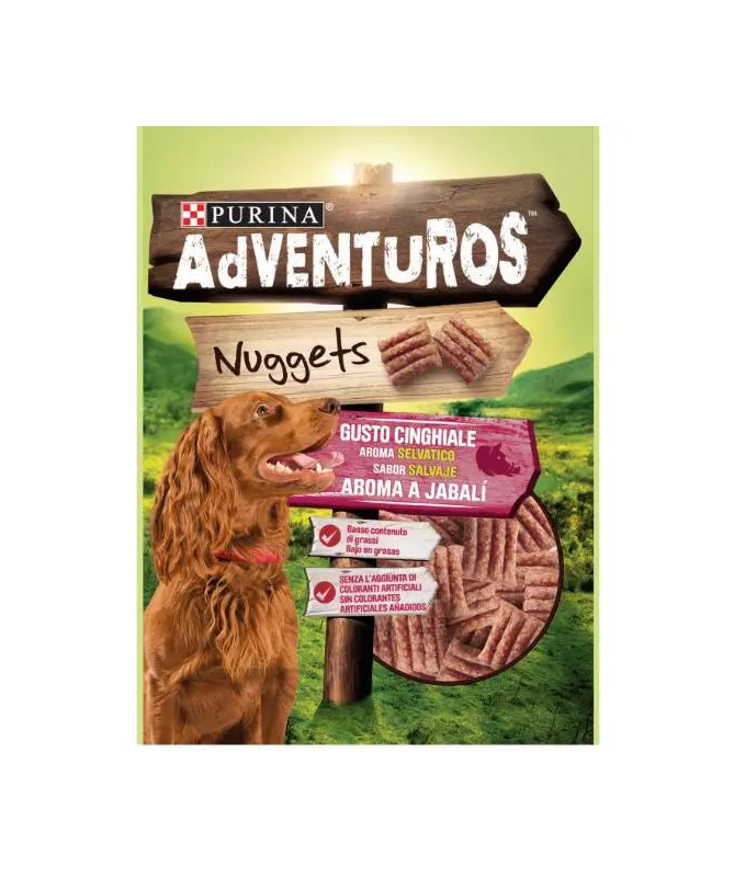 ADVENTUROS CANINE NUGGETS JABALI SALVAJE 6X90GR – foto del producto carnes subproductos animales