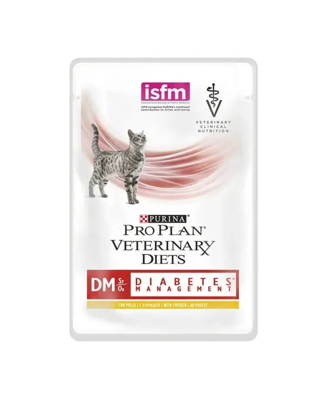 PRO PLAN VET FELINE DM DIABETIC CAJA POUCH 10X85GR – foto del producto vitamina subproductos pescado
