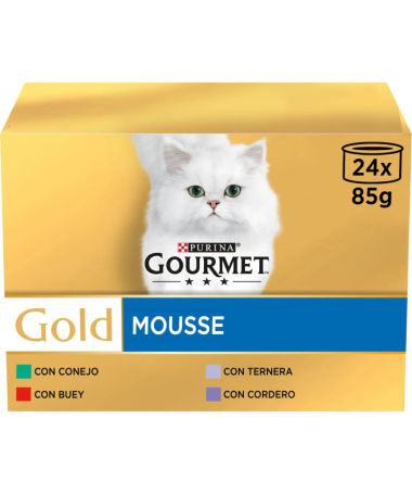 GOURMET GOLD MOUSSE TERNERA CAJA 24X85GR MULTIPACK – foto del producto subproductos bruta brutas