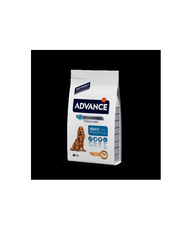 ADVANCE CANINE ADULT MEDIUM POLLO ARROZ 3KG – foto del producto vitamina sulfato proteínas