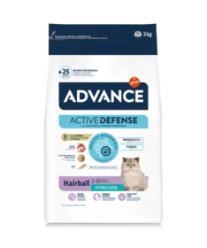 ADVANCE FELINE ADULT STERILIZED HAIRBALL 3KG – foto del producto proteínas vitamina sulfato