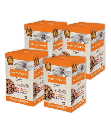 NATURES VARIETY CANINE ADULT PATE MULTIPACK 4X150GR – foto del producto buey 66% caldo