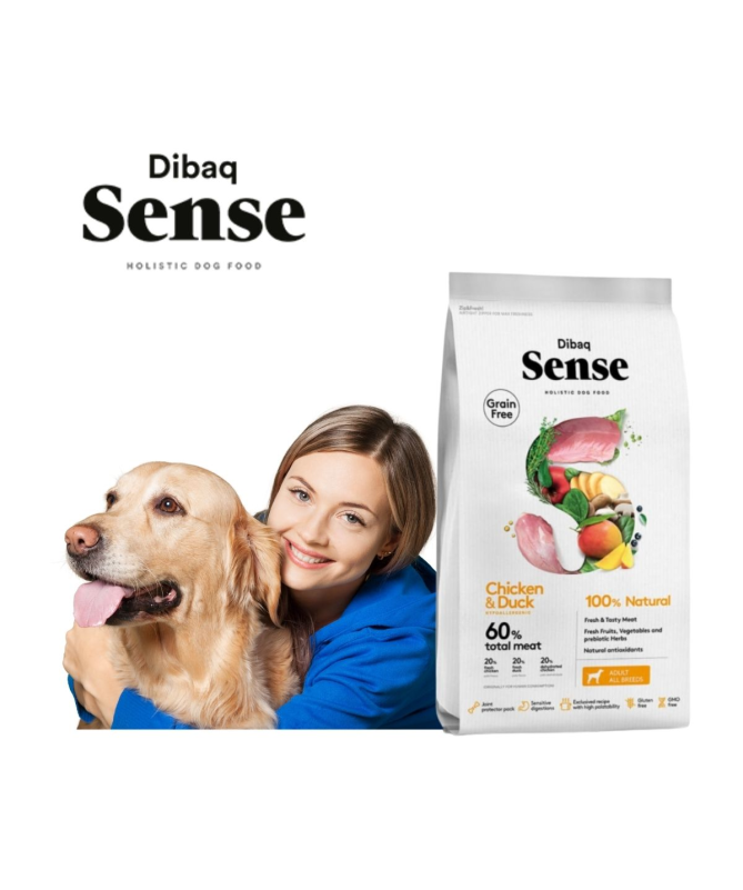 DIBAQ SENSE POLLO Y PATO PERRO ADULTO 12KG SG – foto del producto pollo sulfato carne