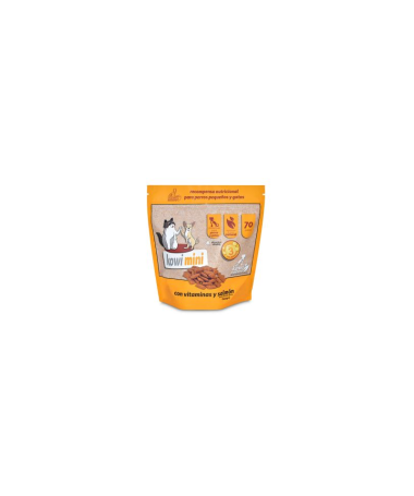 KOWI MINI CON VIT SALMON PERROS Y GATOS SNACK 70GR – foto del producto subproductos kowi mini