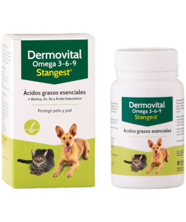 DERMOVITAL OMEGA 3 6 9 PERROS Y GATOS 60CAP – foto del producto ácido aceite cápsula
