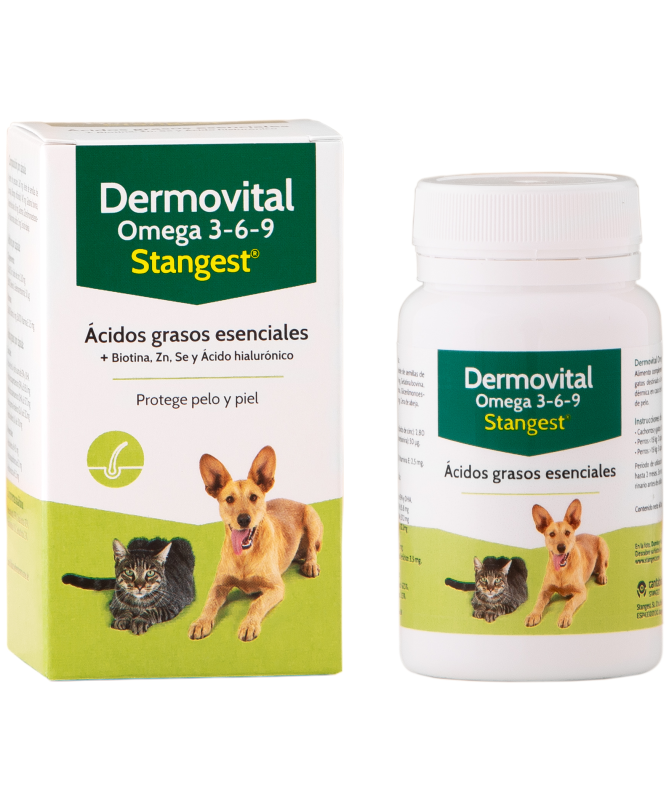 DERMOVITAL OMEGA 3 6 9 PERROS Y GATOS 60CAP – foto del producto ácido aceite cápsula