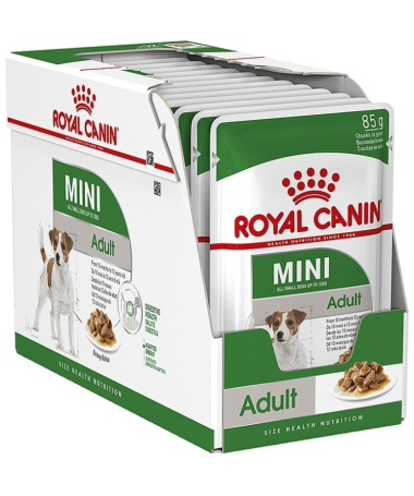 ROYAL CANINE ADULT MINI POUCH CAJA 12X85GR – foto del producto derivados grasas minerales