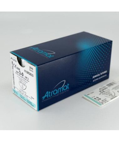 SEDA 2/0 AG.TRIANGULAR 1/2 26MM H75CM NEGRO 12UD