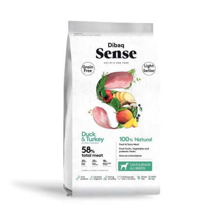 DIBAQ SENSE PATO Y PAVO PERRO SENIOR LIGHT 12KG SG